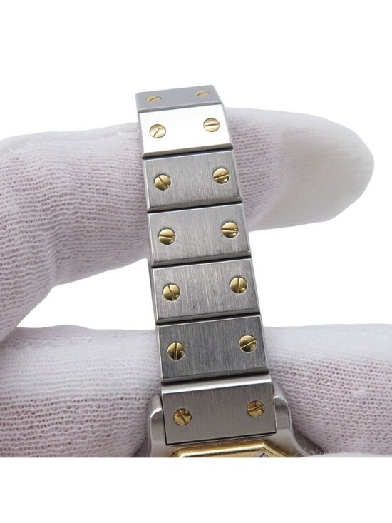 Cartier Santos Octagon SM Watch Ivory Dial Quartz Vintage main image 4